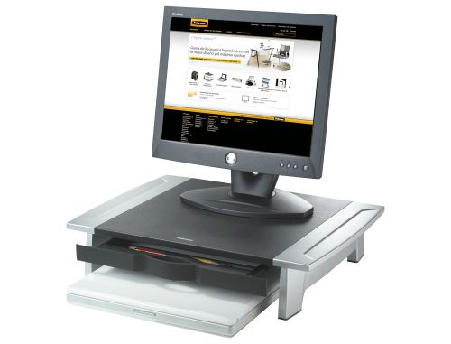 Suporte fellowes para monitor tft office suites ajustavel em altura com bandeja 100/150x500x364 mm mm cor preto/prata , Fellowes , 78285 , 0043859470976